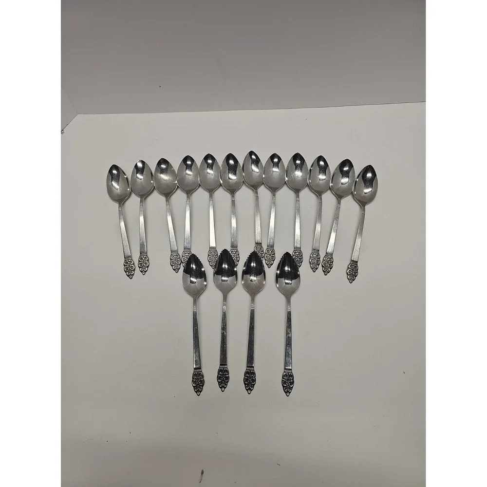 Lot of 16 Oneidacraft NORDIC CROWN Stainless Teaspoons 6